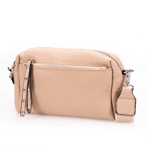 THE CARA PEBBLE VEGAN LEATHER MINI BAG-TAN