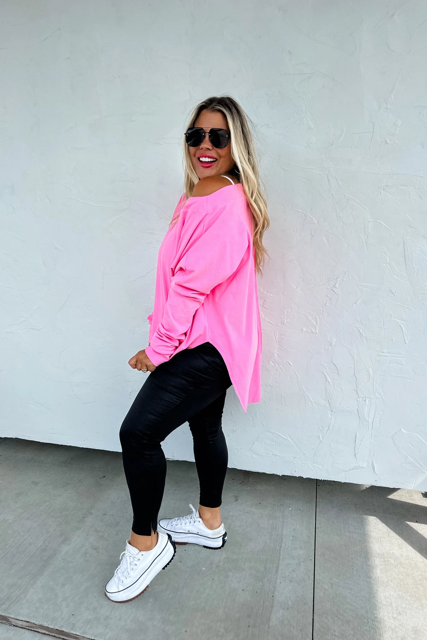 ZOEY ATHLEISURE TOP- PINK