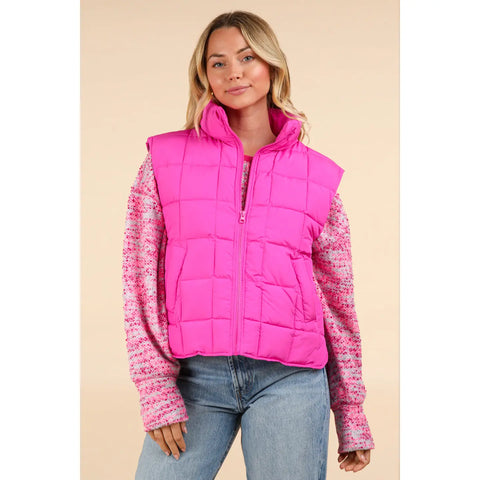 PADDED VEST-PINK