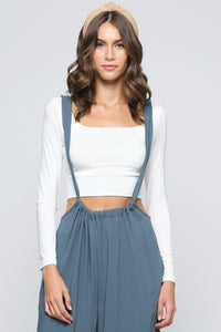 Double Layered Crop Top- WHITE