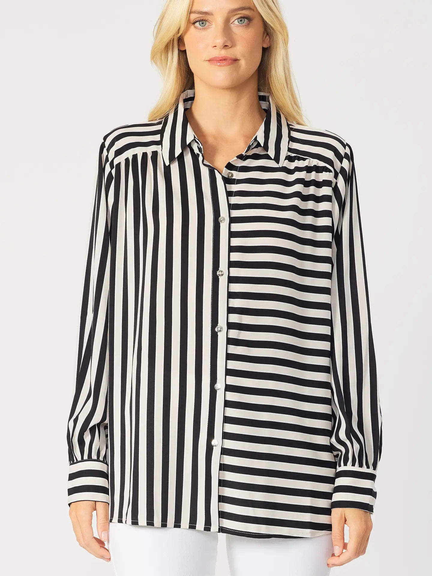 Striped Button Down Blouse