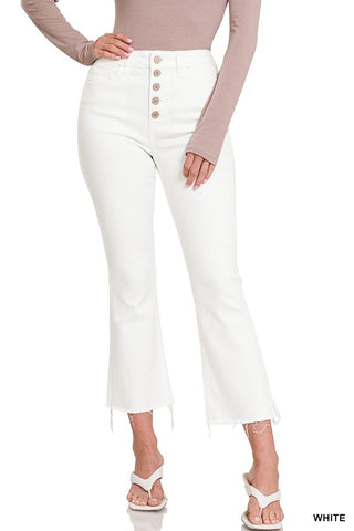 BUTTON FLY WHITE JEANS