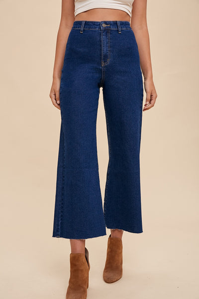 STRETCH HIGH RISE WIDE LEG JEAN