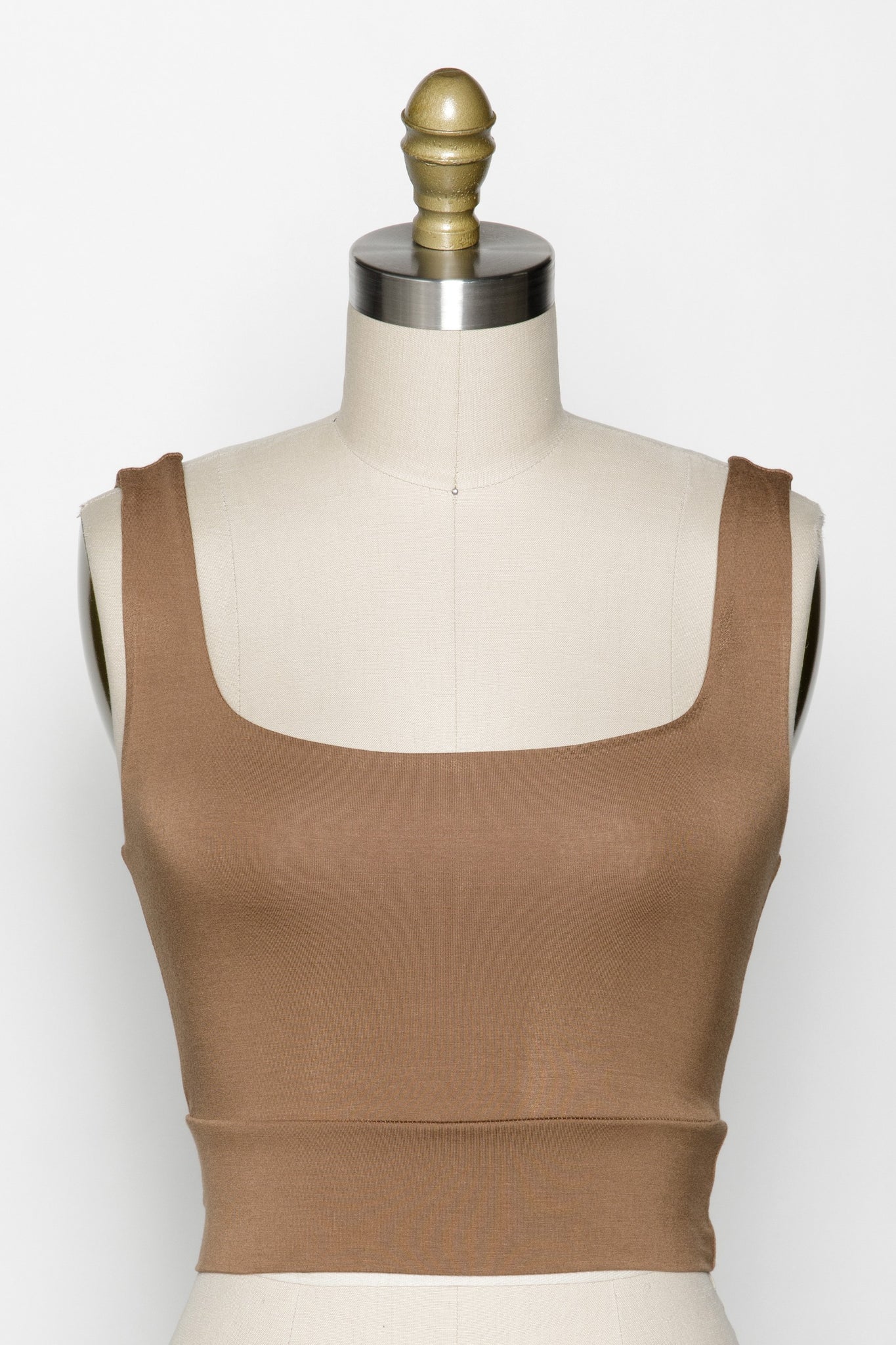 Square Neck Fitted Crop Top- AMBER