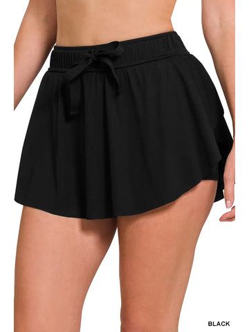 Ruffle Hem Tennis Skirt with Hidden Inner Pockets