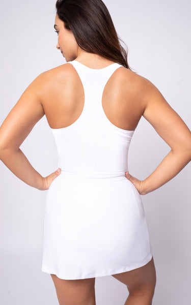 THE RACERBACK TENNIS DRESS - WHITE