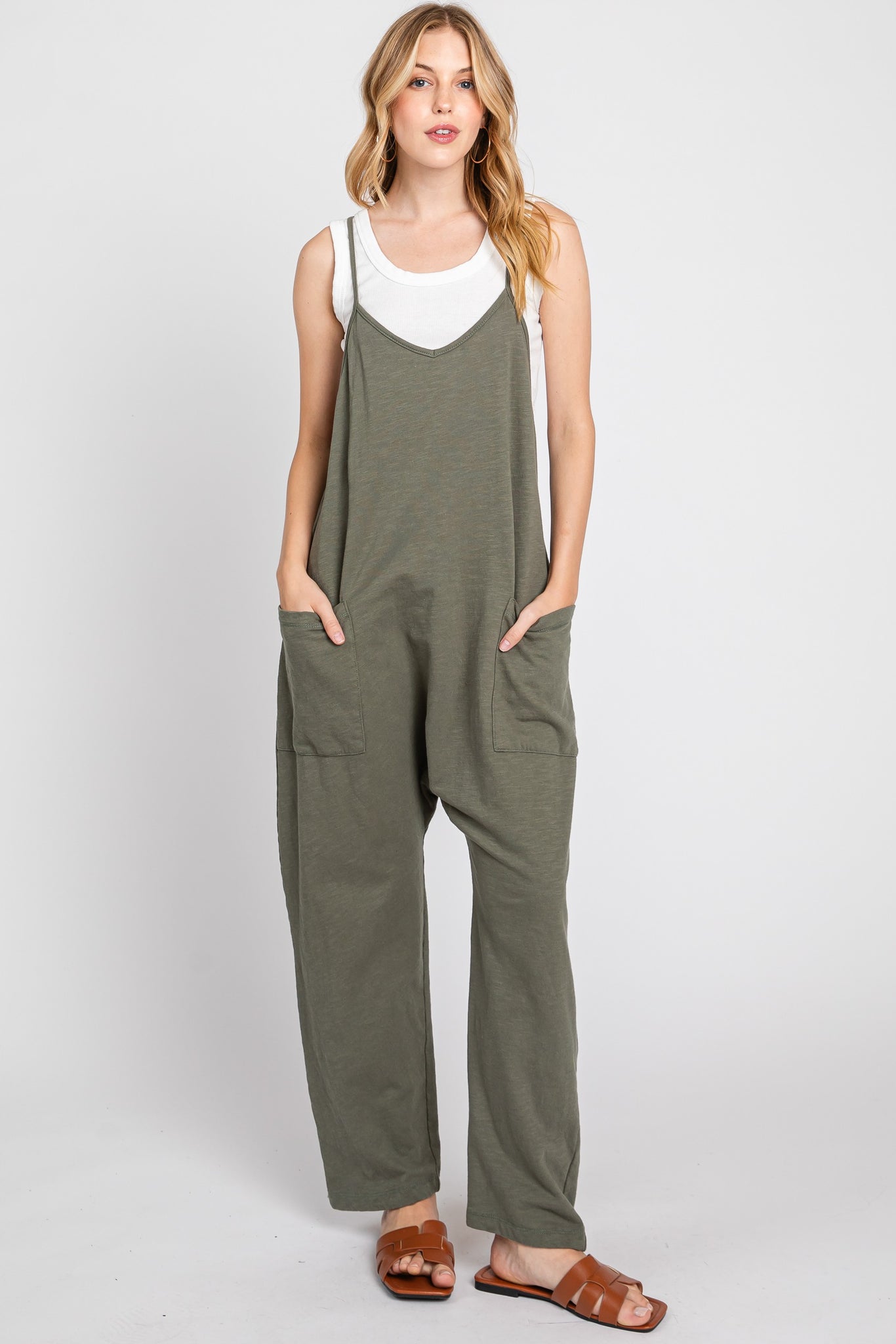 Pre-Washed Cotton Terry Jumpsuit