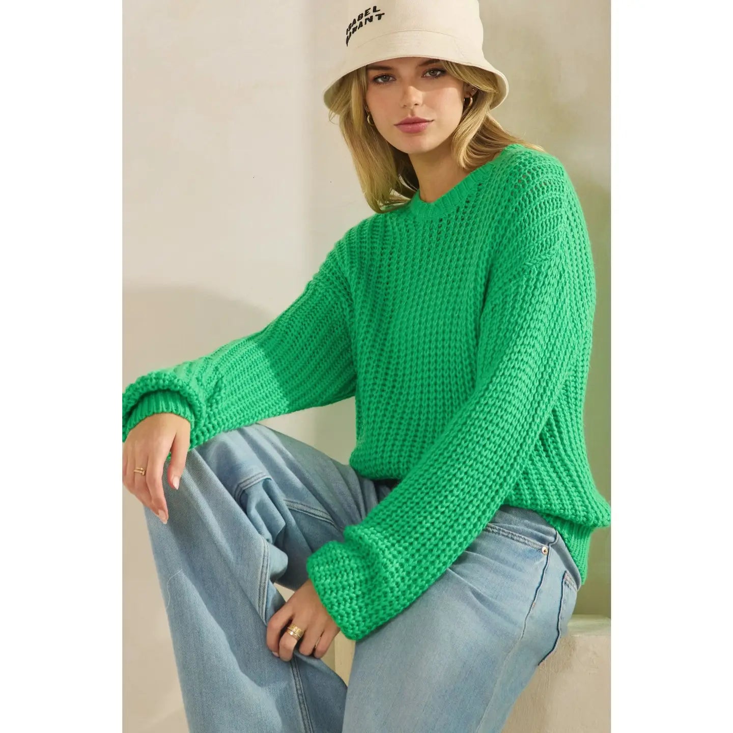 GREEN KNIT SWEATER