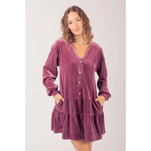 THE HOLIDAY DRESS-MAUVE