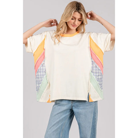 Sunset Colorblock Oversized Tee