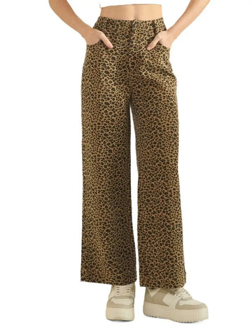 Wild Side Leopard Wide-Leg Pants