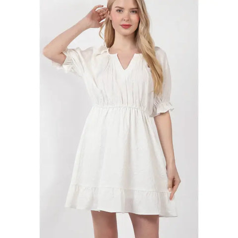 THE TEXTURED DRESS- WHITE