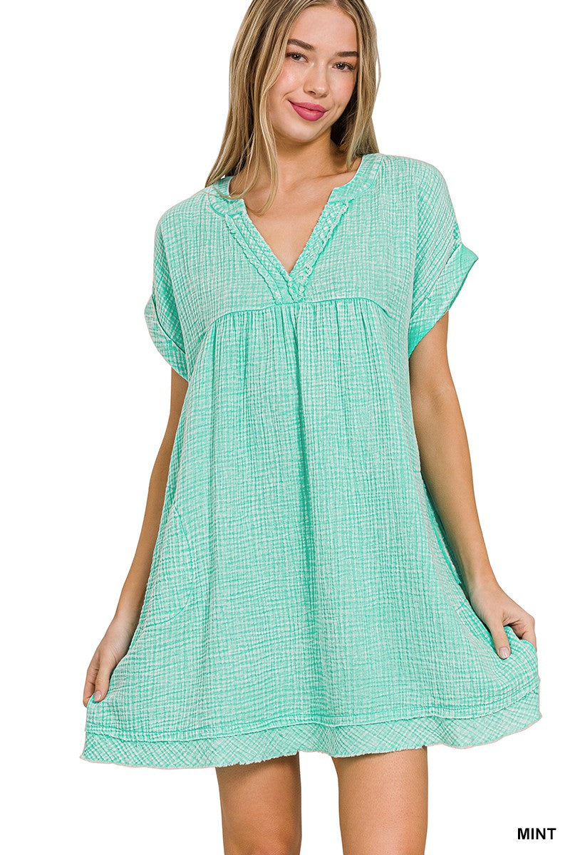 THE GAUZY DRESS-TEAL