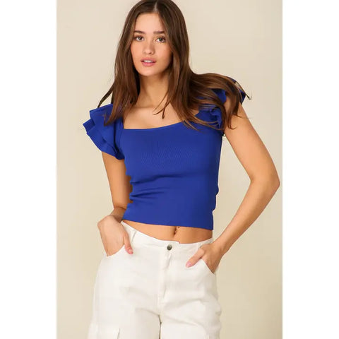 Ruffle Top- BLUE