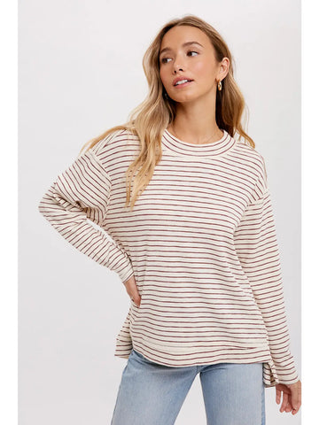 Crewneck Slouchy Stripe Top