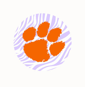 CLEMSON - Paw w/ tiger print