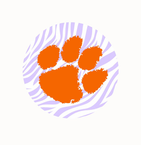 CLEMSON - Paw w/ tiger print