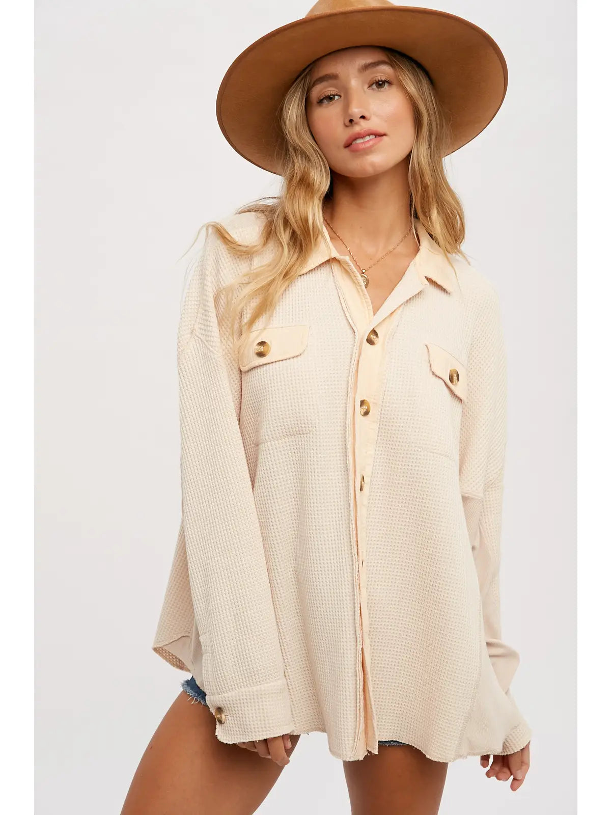 Slouchy Waffle Knit Jacket