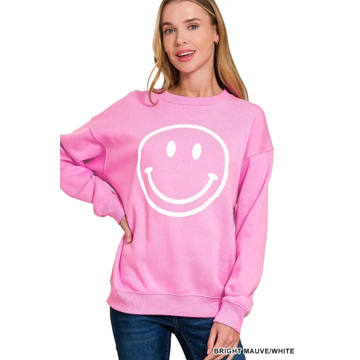 SMILE SWEATSHIRT- PINK