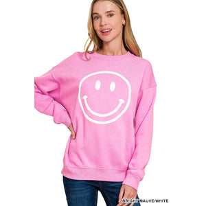 SMILE SWEATSHIRT- PINK