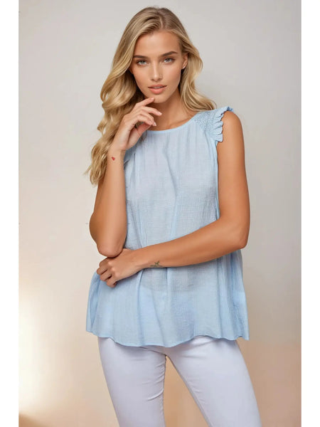 Frilled Cut Out Back Top