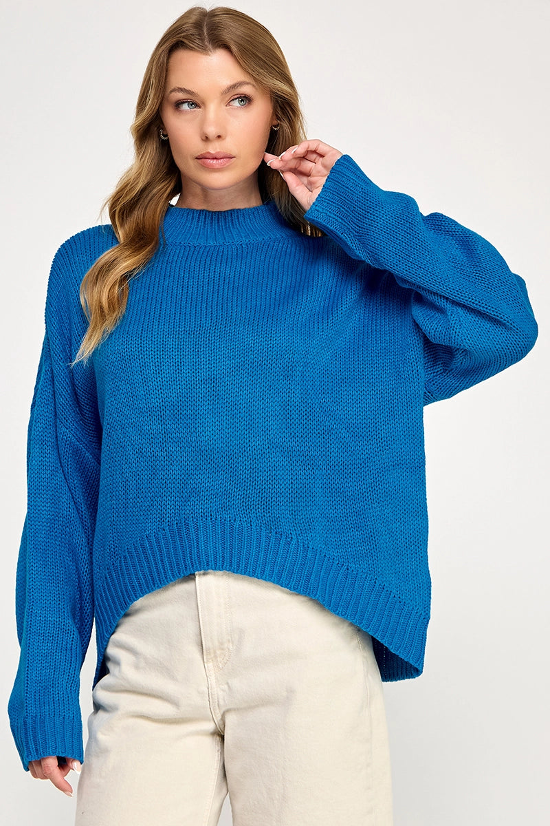 THE LAUREN SWEATER-BLUE