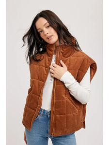 Corduroy Quilted Puffer Vest