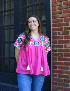 GEOMETRIC PINK TOP