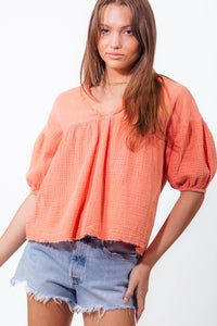 THE DARLING TOP- CORAL