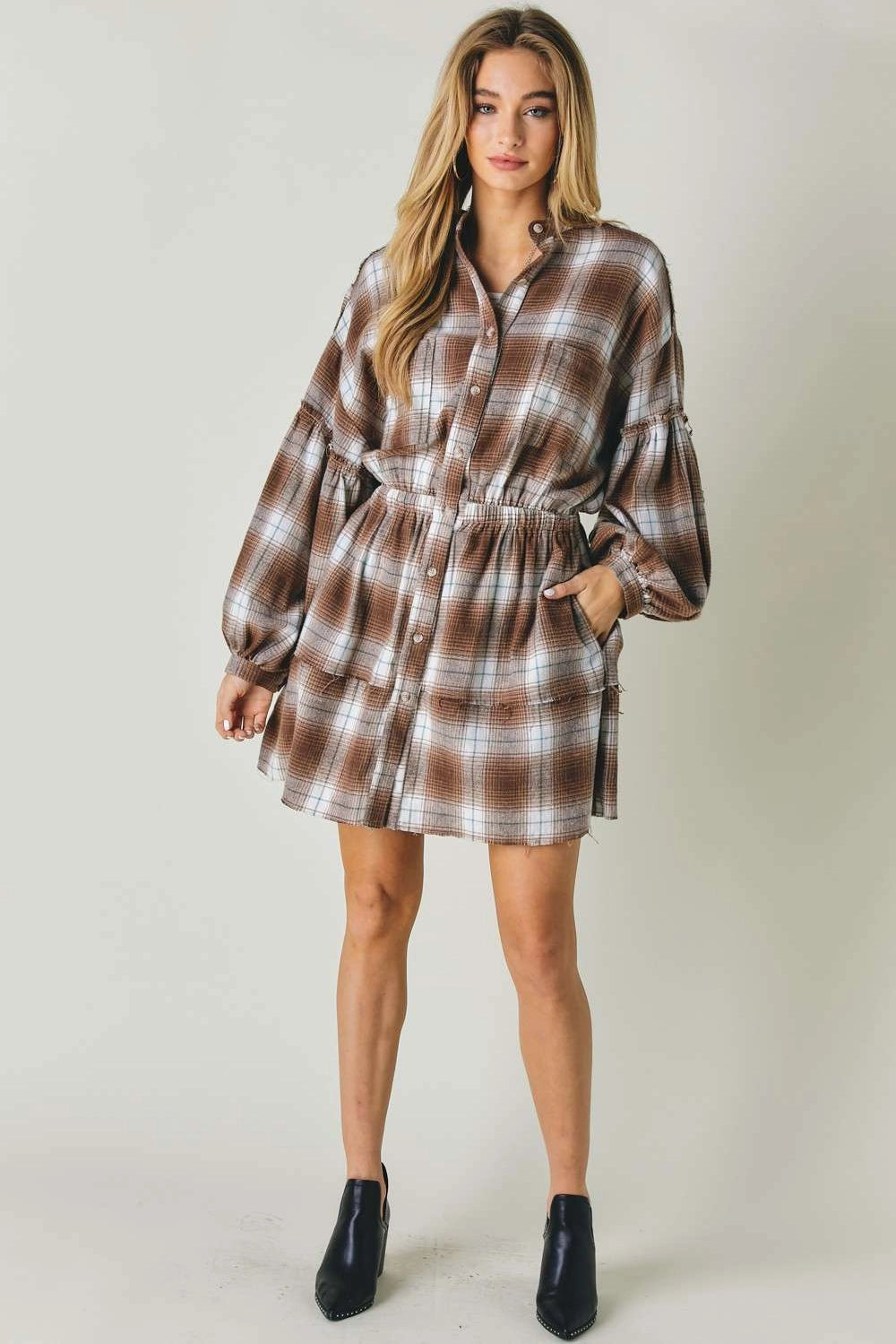 Plaid Button Down Dress