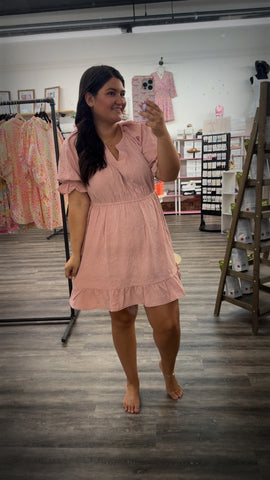 THE TEXTURED DRESS- pink