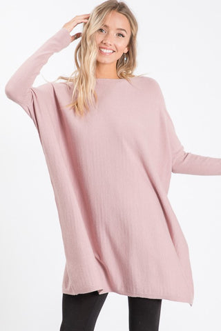 MAUVE BOATNECK TUNIC