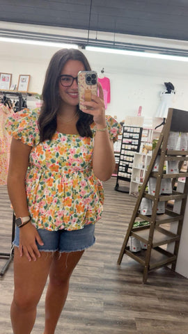 THE FLORAL BUBBLE TOP