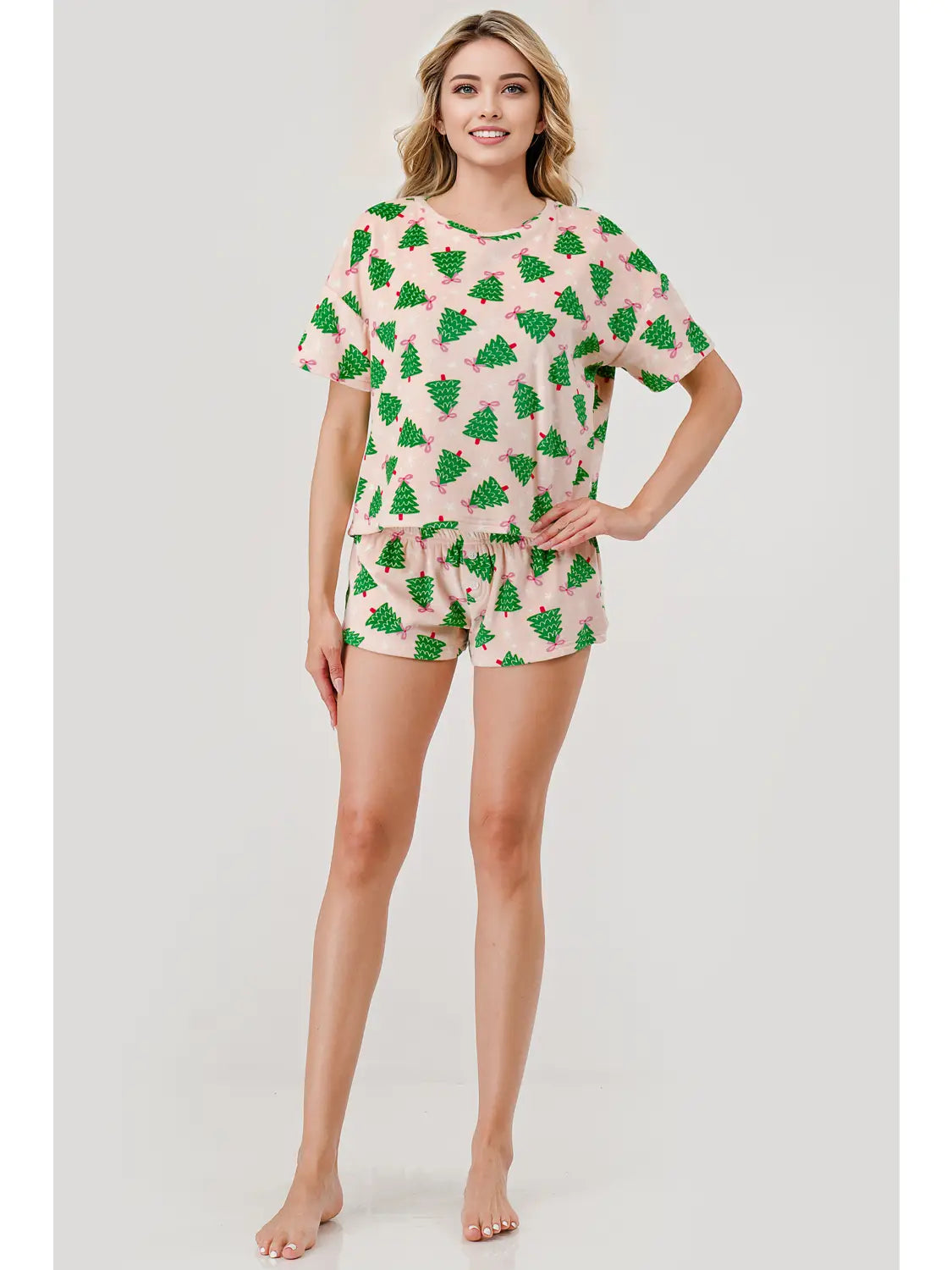 PINK CHRISTMAS TREE PJ SET