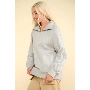 HENLEY SWEATSHIRT-GRAY