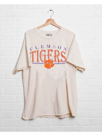 Clemson Tigers 80s Off White Thrifted Tee