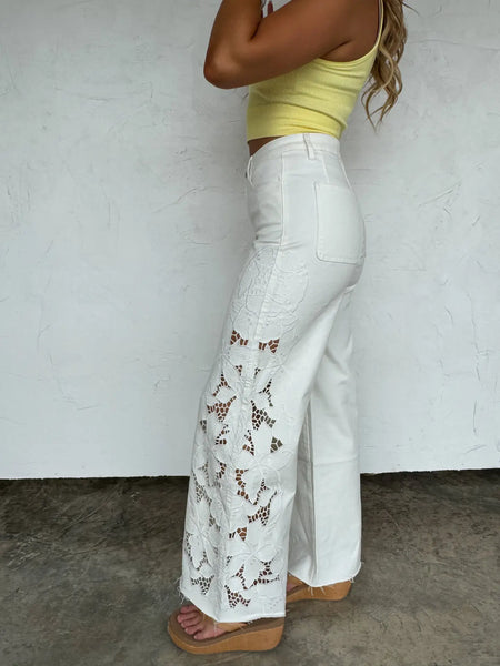 Summer Floral Charm Wide Leg Jean