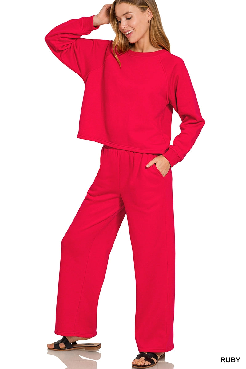 THE FLEECE SET- RED
