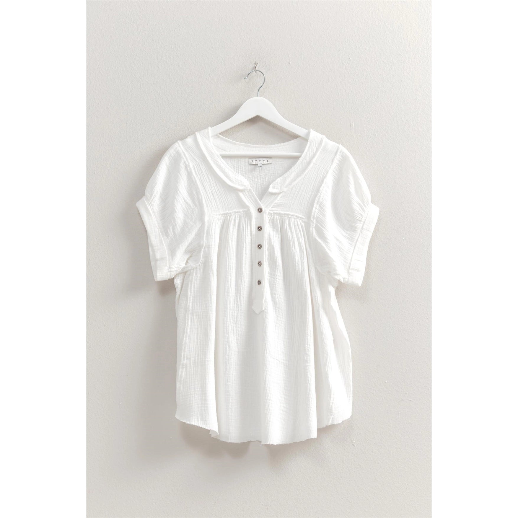 Double Gauze Top- white