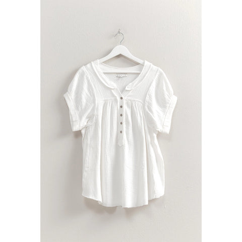Double Gauze Top- white