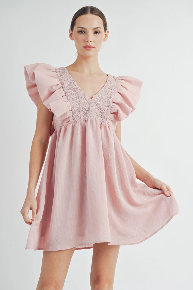 Rose Babydoll Mini Dress