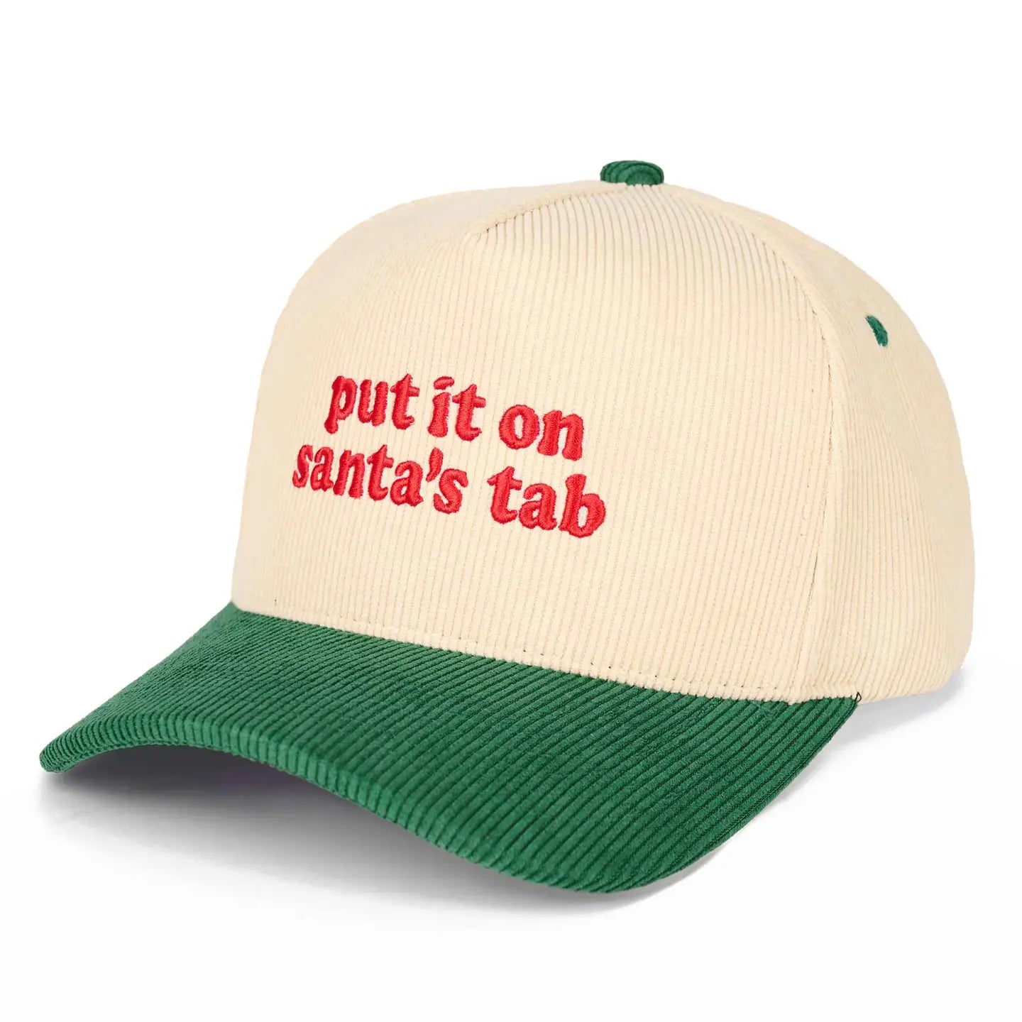 Corduroy Put It On Santa's Tab Hat GREEN
