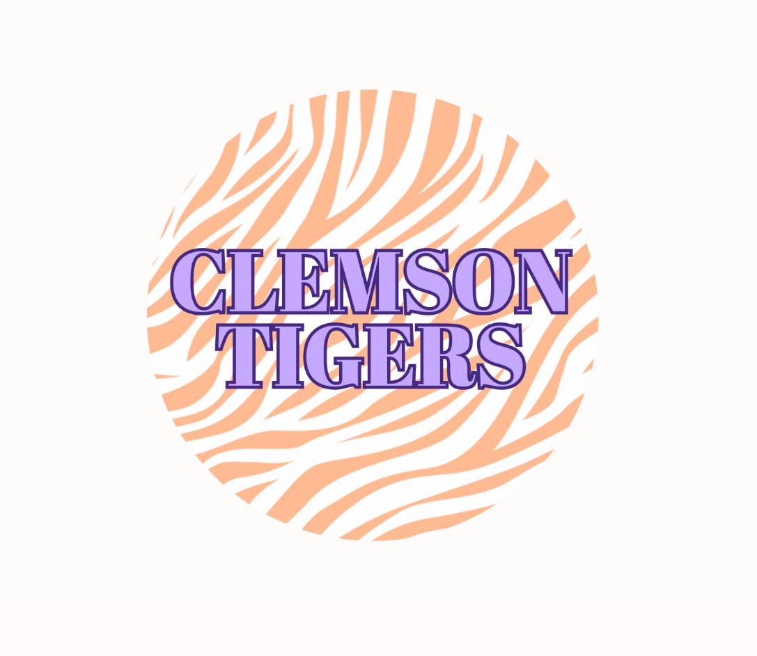 CLEMSON - CLEMSON TIGERS w/ tiger print