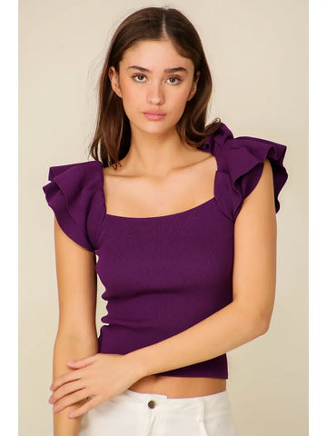 Ruffle Top- PURPLE
