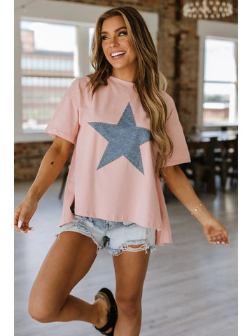 Maleah Star Patch Oversized Tee