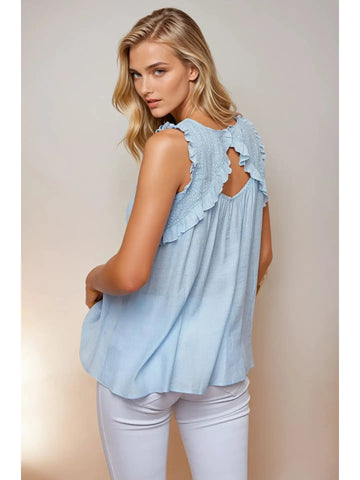 Frilled Cut Out Back Top