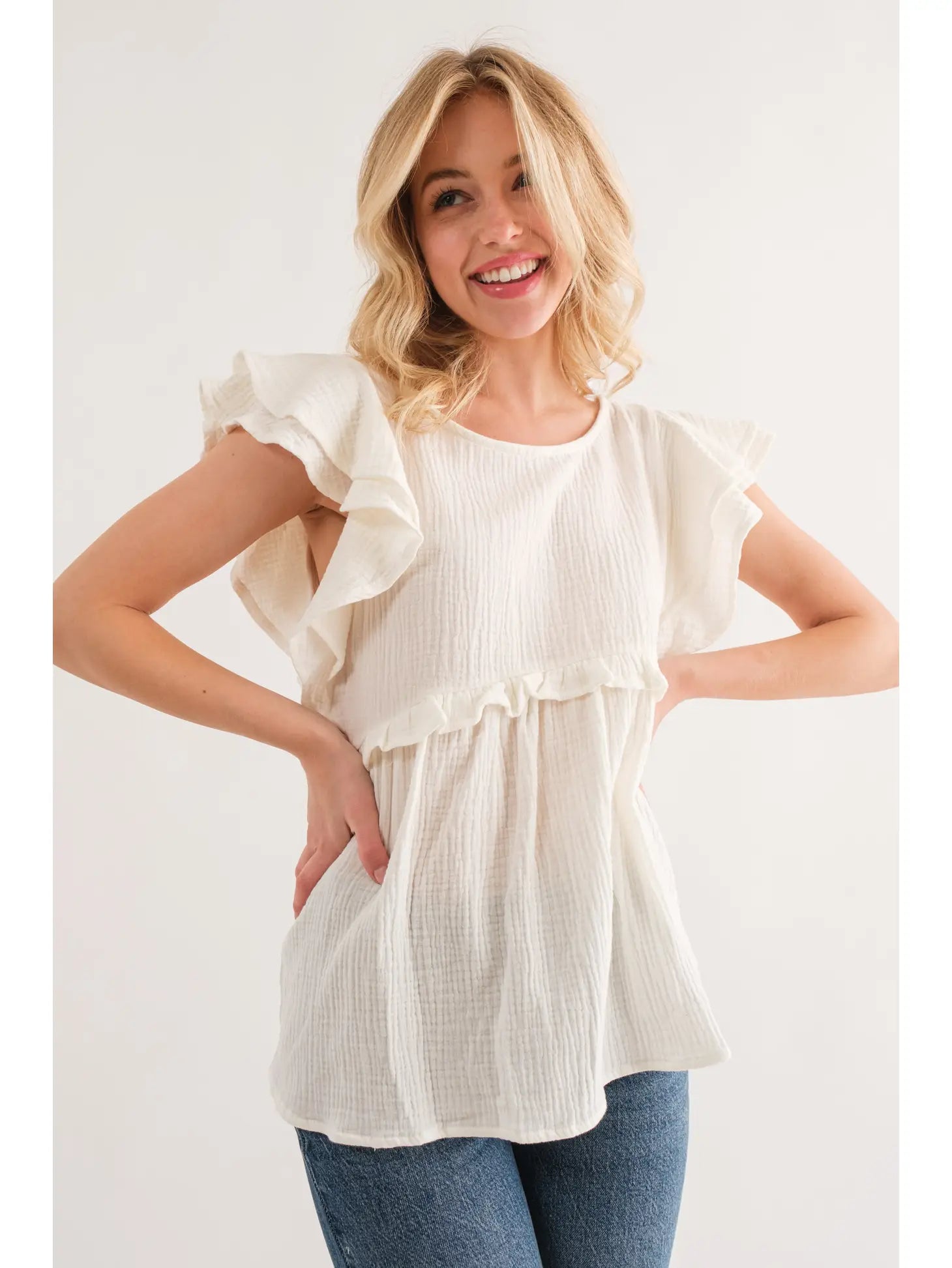 THE GRACE TOP- IVORY