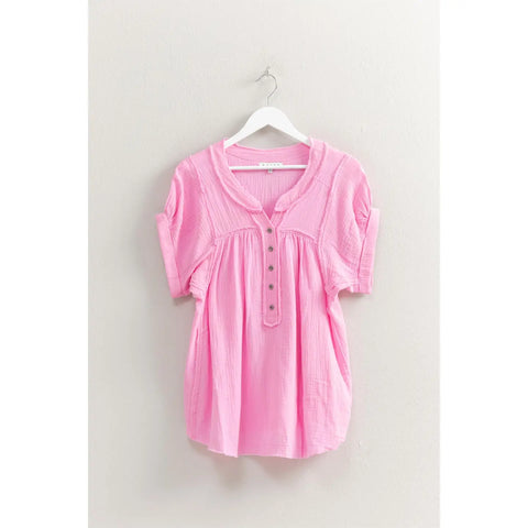 Double Gauze Top- pink