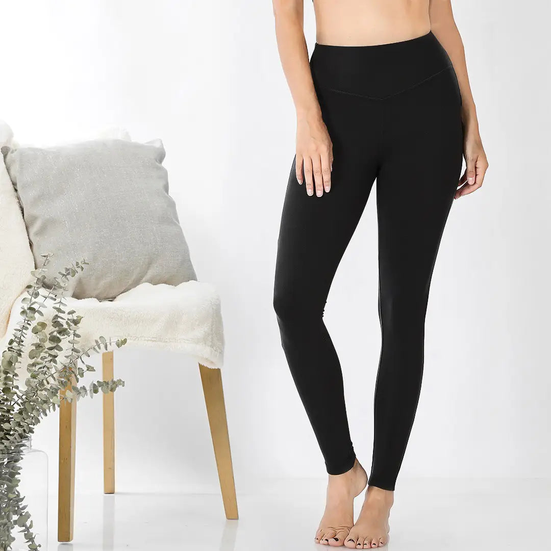 Microfiber Wide Waistband Leggings