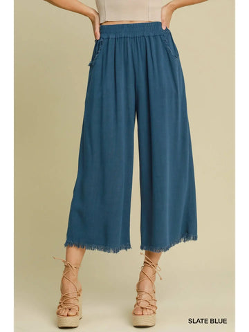THE CANDY LINEN PANTS-SLATE BLUE